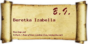 Beretka Izabella névjegykártya